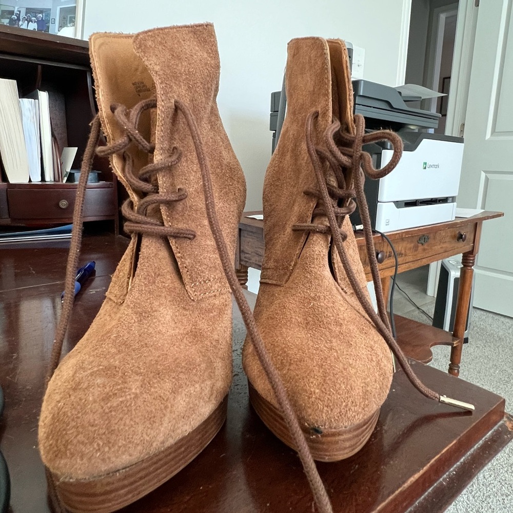 KORS Michael Kors Brown Lace-Up Suede Boots